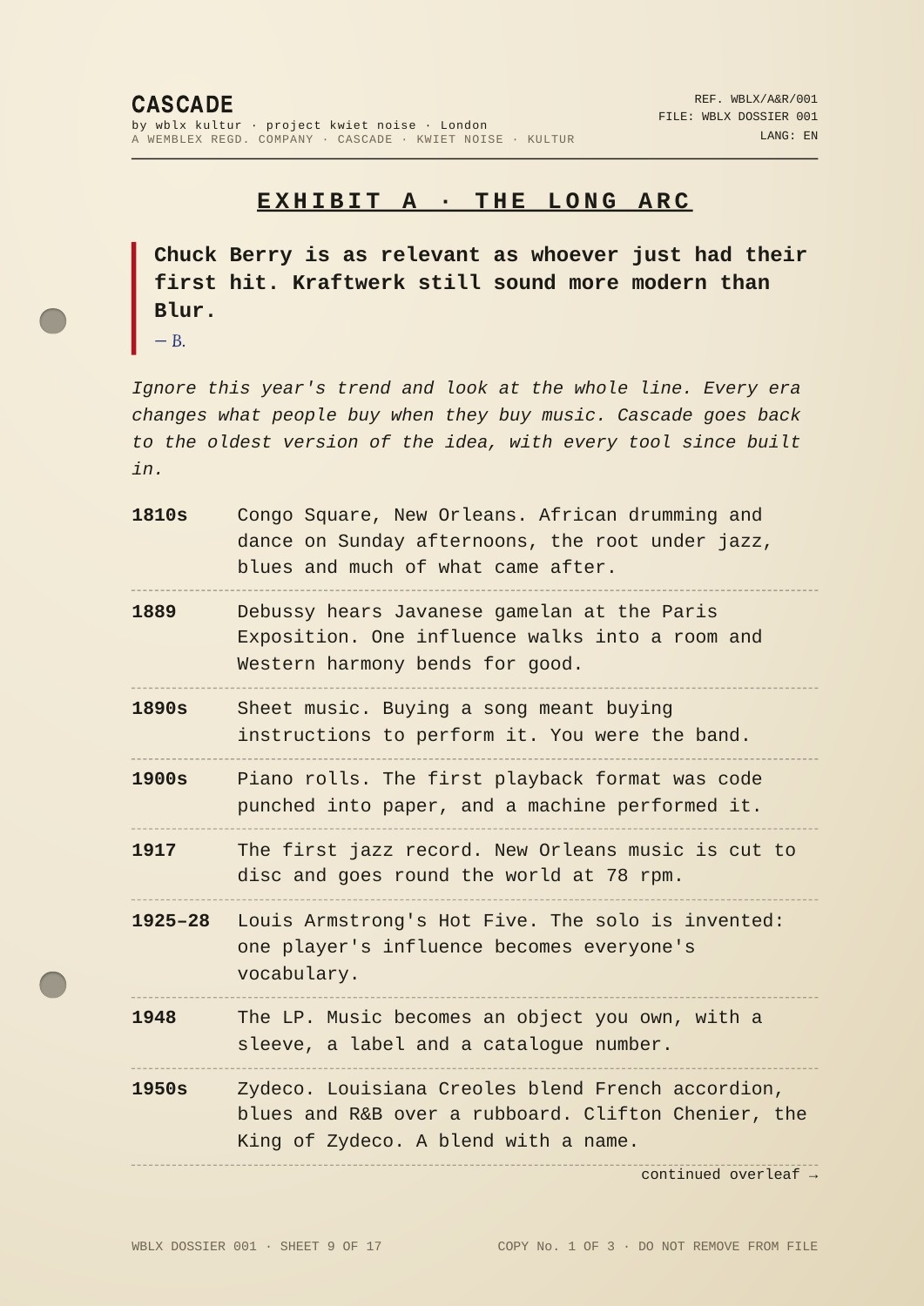 Cascade dossier — sheet 9