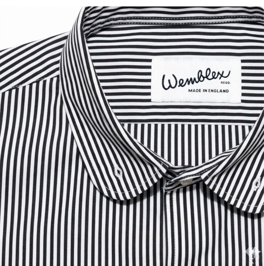 Wemblex striped shirt with rounded club collar