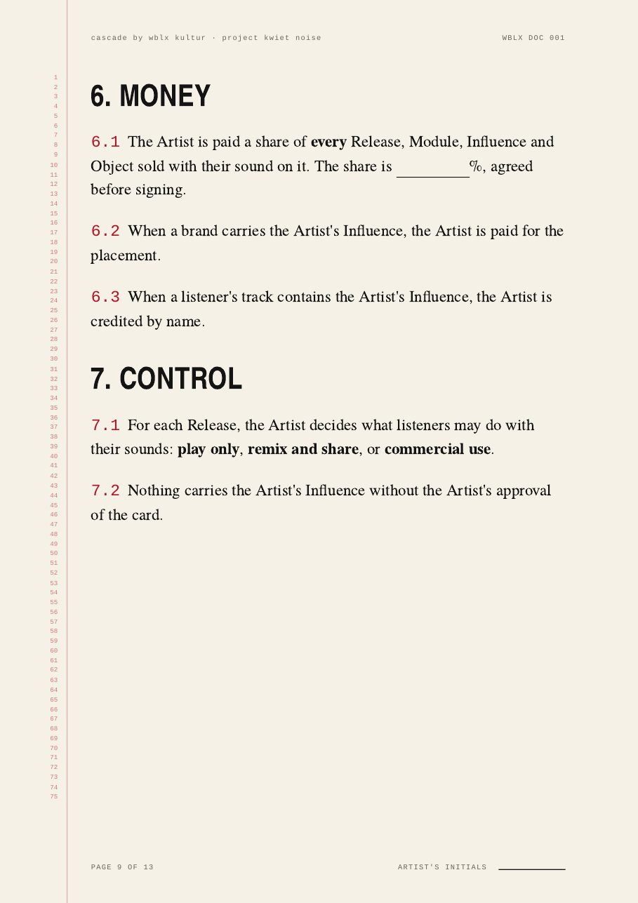 Recording & Influence Agreement — page 9 of 13