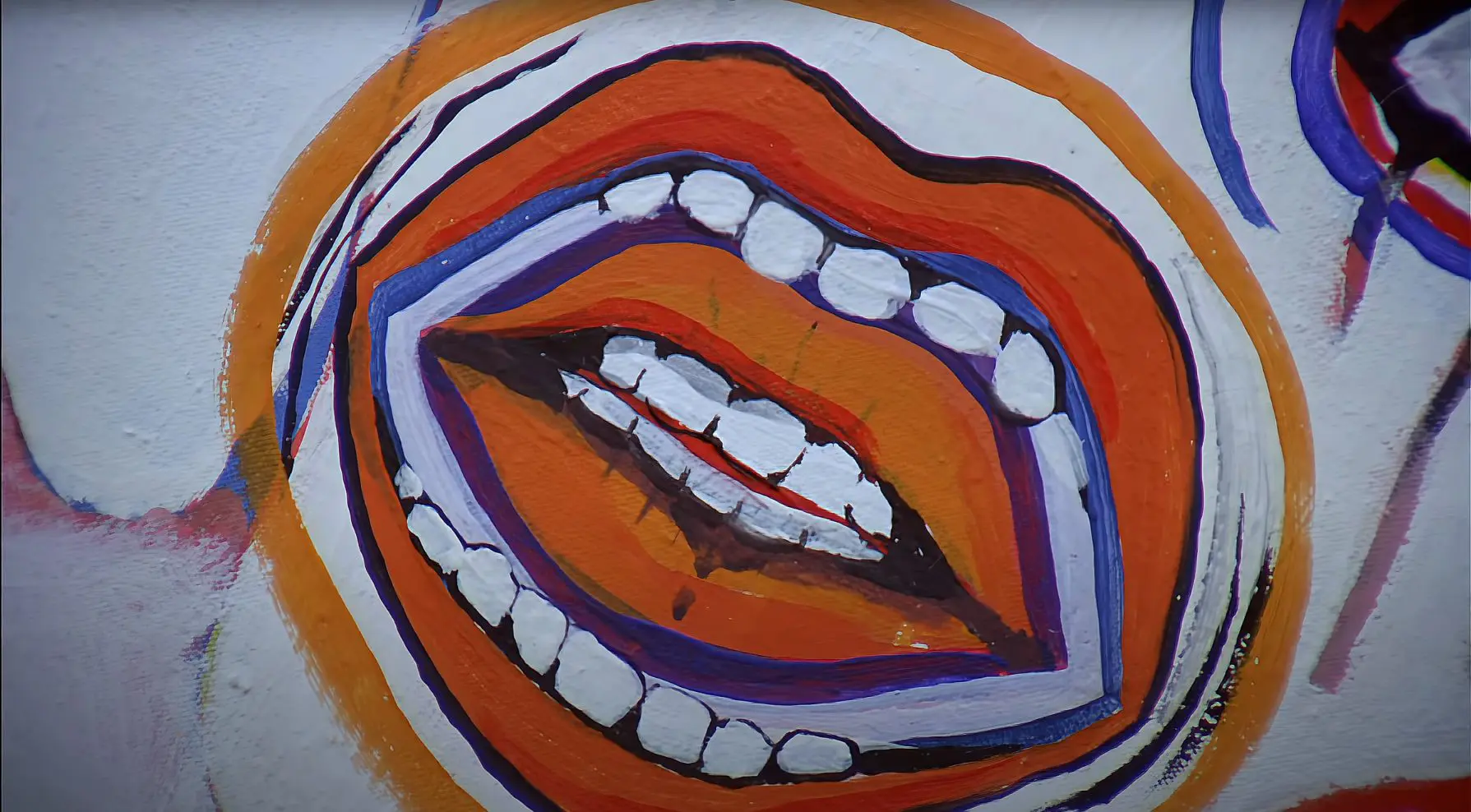 Cornelius Makkink, open mouth with teeth, painted for the A Clockwork Orange film sets